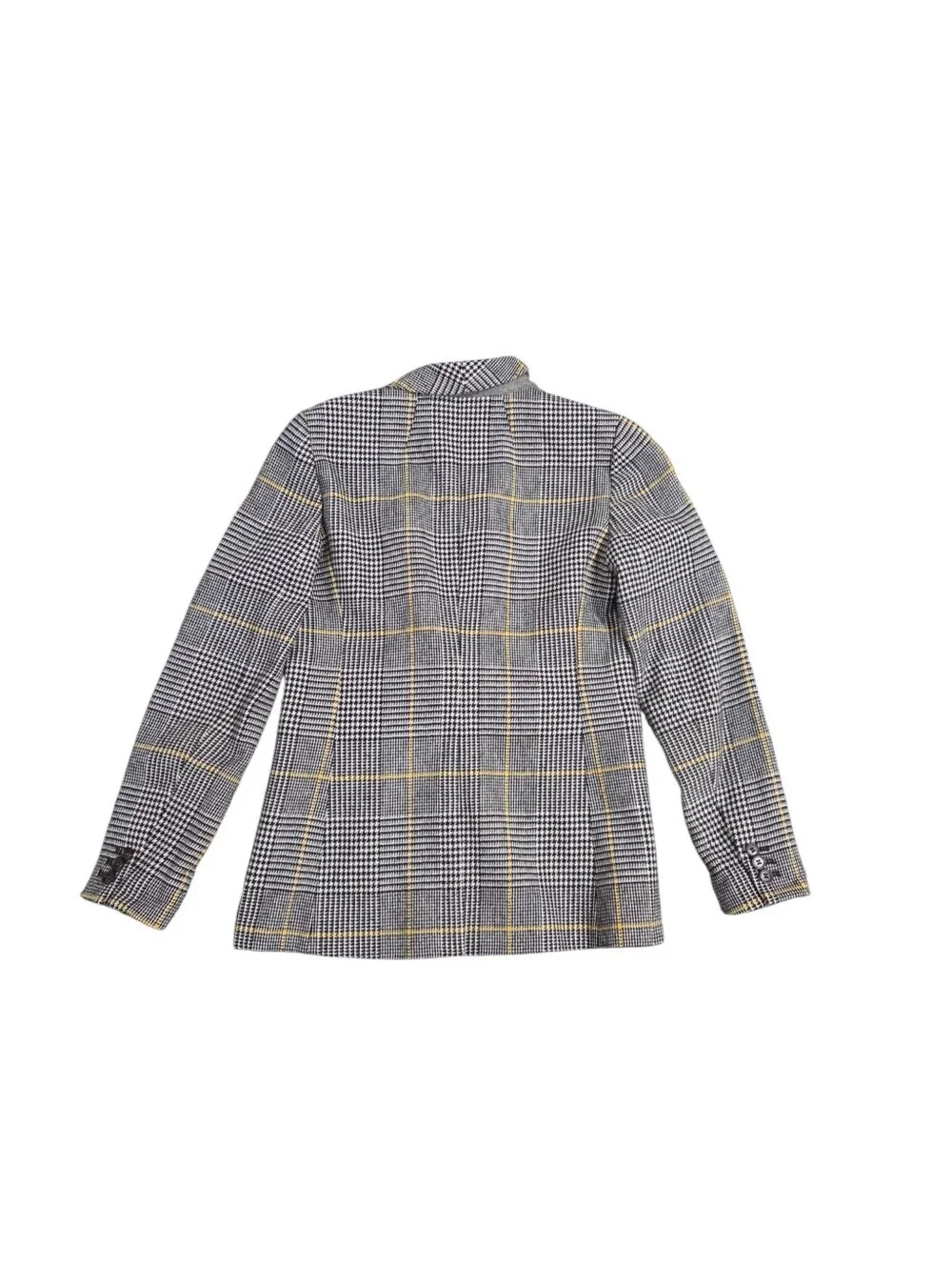J.Crew Parke Blazer Size 2 Glen Plaid Wool Blend Houndstooth Jacket Yellow Black
